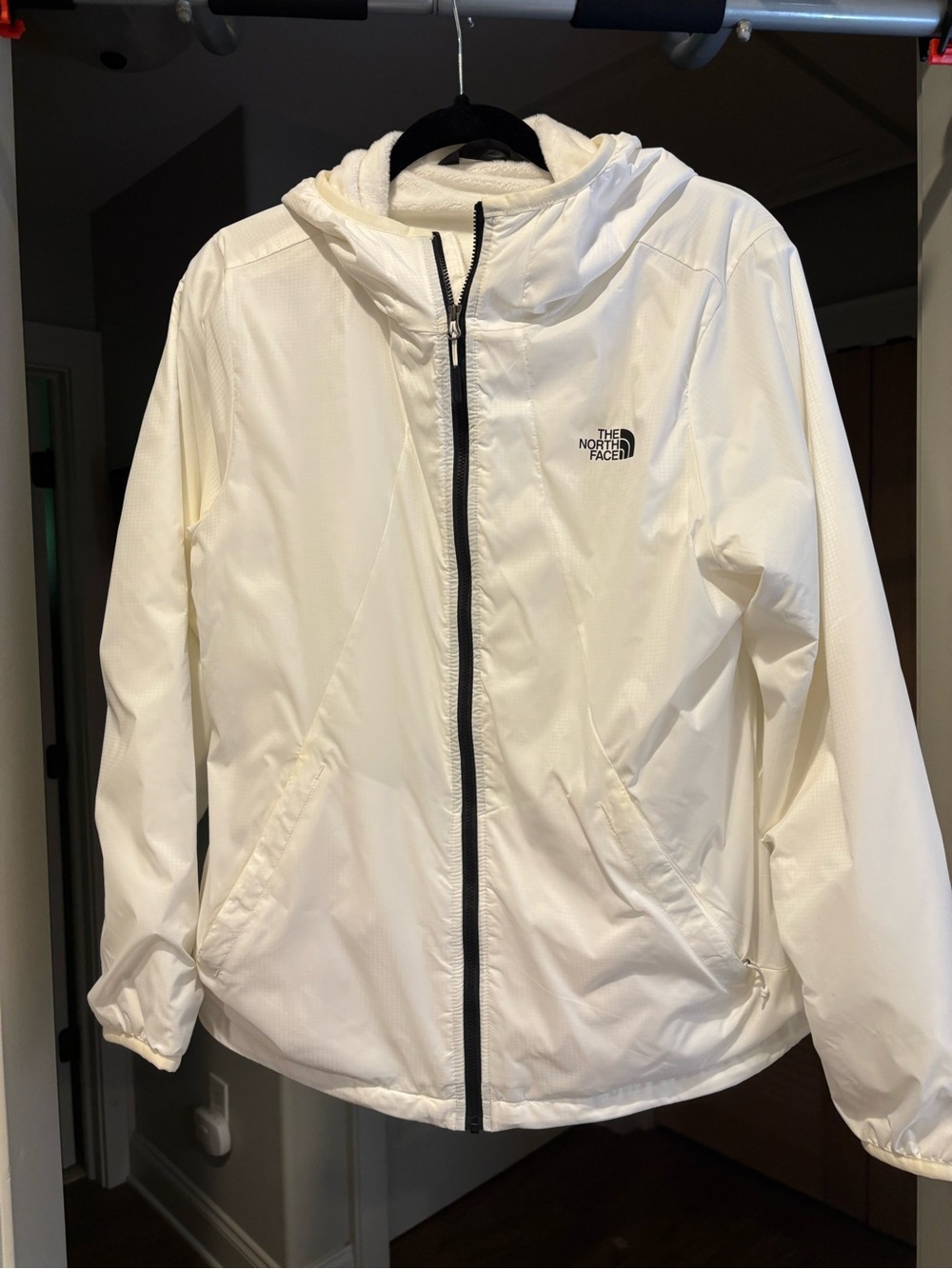 The North Face White Plush Fleece Lined Jacket with Hood NWOT